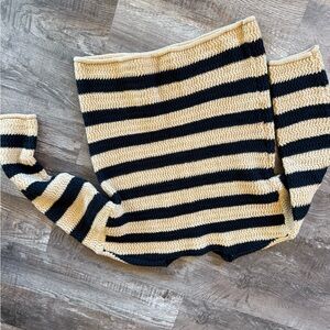 Striped Black and Tan Women's Sweater
